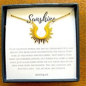 Sunshine necklace.  Boxed for gifting.  Gold tone.